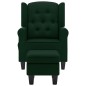 vidaXL Massagesessel mit Hocker Dunkelgrün Stoff vidaXL Massagesessel mit Hocker Dunkelgrün Stoff