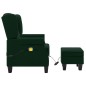 vidaXL Massagesessel mit Hocker Dunkelgrün Stoff vidaXL Massagesessel mit Hocker Dunkelgrün Stoff