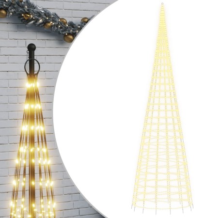vidaXL LED-Weihnachtsbaum für Fahnenmast 3000 LEDs Warmweiß 800 cm