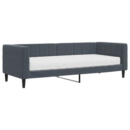 vidaXL Tagesbett mit Matratze Dunkelgrau 80x200 cm Samt