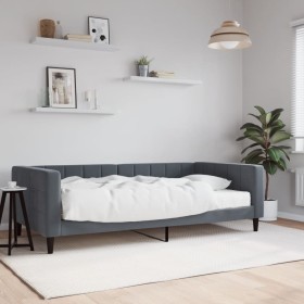 vidaXL Tagesbett mit Matratze Dunkelgrau 100x200 cm Samt