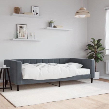 vidaXL Tagesbett mit Matratze Dunkelgrau 100x200 cm Samt