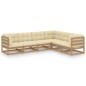 6-tlg. Garten-Lounge-Set mit Kissen Kiefer Massivholz 6-tlg. Garten-Lounge-Set mit Kissen Kiefer Massivholz