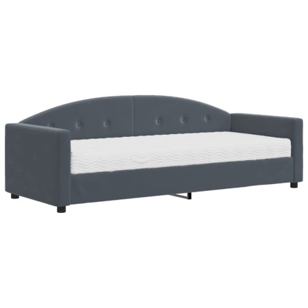 vidaXL Tagesbett mit Matratze Dunkelgrau 80x200 cm Samt