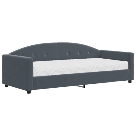 vidaXL Tagesbett mit Matratze Dunkelgrau 90x200 cm Samt