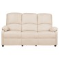 vidaXL 3-Sitzer-Sofa Verstellbar Creme Stoff vidaXL 3-Sitzer-Sofa Verstellbar Creme Stoff