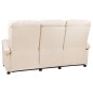 vidaXL 3-Sitzer-Sofa Verstellbar Creme Stoff vidaXL 3-Sitzer-Sofa Verstellbar Creme Stoff