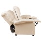 vidaXL 3-Sitzer-Sofa Verstellbar Creme Stoff vidaXL 3-Sitzer-Sofa Verstellbar Creme Stoff