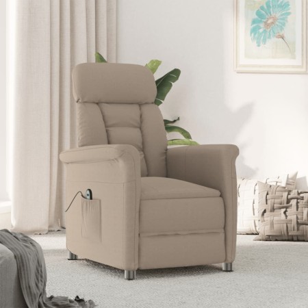 vidaXL Elektrischer Relaxsessel Taupe Wildleder-Optik