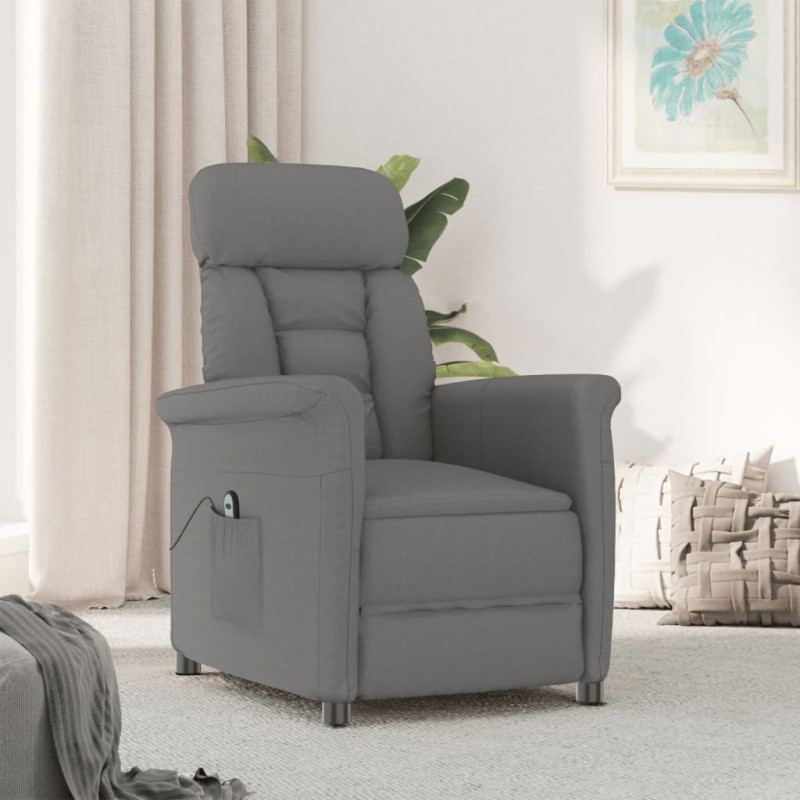 vidaXL Elektrischer Relaxsessel Dunkelgrau Wildleder-Optik vidaXL Elektrischer Relaxsessel Dunkelgrau Wildleder-Optik