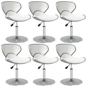 vidaXL Esszimmerstühle 6 Stk. Weiß Kunstleder 