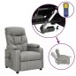 vidaXL Massagesessel mit Aufstehhilfe Hellgrau Stoff vidaXL Massagesessel mit Aufstehhilfe Hellgrau Stoff