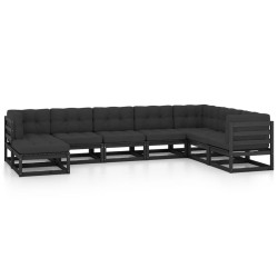 vidaXL 8-tlg. Garten-Lounge-Set mit Kissen Massivholz Kiefer