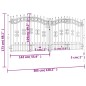 vidaXL Zauntor mit Speerspitzen Schwarz 305x173 cm Stahl vidaXL Zauntor mit Speerspitzen Schwarz 305x173 cm Stahl