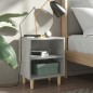 vidaXL Nachttische mit Massivholz-Beinen 2 Stk. Betongrau 40x30x50 cm vidaXL Nachttische mit Massivholz-Beinen 2 Stk. Betongrau 40x30x50 cm