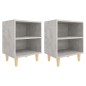 vidaXL Nachttische mit Massivholz-Beinen 2 Stk. Betongrau 40x30x50 cm vidaXL Nachttische mit Massivholz-Beinen 2 Stk. Betongrau 40x30x50 cm