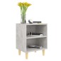 vidaXL Nachttische mit Massivholz-Beinen 2 Stk. Betongrau 40x30x50 cm vidaXL Nachttische mit Massivholz-Beinen 2 Stk. Betongrau 40x30x50 cm