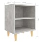 vidaXL Nachttische mit Massivholz-Beinen 2 Stk. Betongrau 40x30x50 cm vidaXL Nachttische mit Massivholz-Beinen 2 Stk. Betongrau 40x30x50 cm