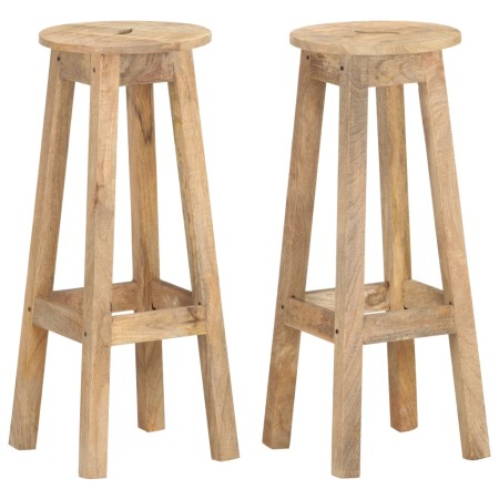 vidaXL Barhocker 2 Stk. Mango Massivholz