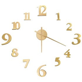vidaXL 3D-Wanduhr Modernes Design Golden 100 cm XXL
