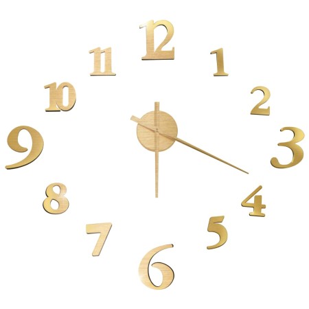 vidaXL 3D-Wanduhr Modernes Design Golden 100 cm XXL