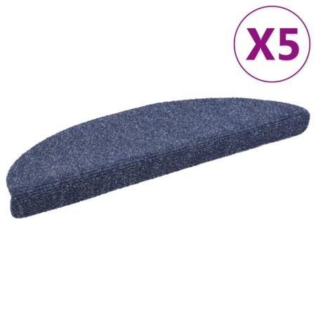 vidaXL Selbstklebende Treppenmatten 5 Stk. Blau 56x17x3 cm Nadelvlies