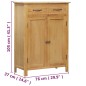 vidaXL Schuhschrank 76 x 37 x 105 cm Massivholz Eiche vidaXL Schuhschrank 76 x 37 x 105 cm Massivholz Eiche