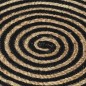 vidaXL Teppich Handgefertigt Jute mit Spiralen-Design Schwarz 120 cm vidaXL Teppich Handgefertigt Jute mit Spiralen-Design Schwarz 120 cm