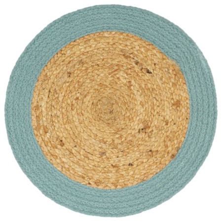 vidaXL Tischsets 4 Stk. Natur und Grün 38 cm Jute und Baumwolle