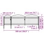 vidaXL Gartentor mit Gewölbter Spitze Stahl 2 x 5 m Schwarz vidaXL Gartentor mit Gewölbter Spitze Stahl 2 x 5 m Schwarz