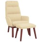 vidaXL Relaxsessel mit Hocker Creme Stoff vidaXL Relaxsessel mit Hocker Creme Stoff