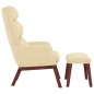vidaXL Relaxsessel mit Hocker Creme Stoff vidaXL Relaxsessel mit Hocker Creme Stoff