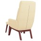 vidaXL Relaxsessel mit Hocker Creme Stoff vidaXL Relaxsessel mit Hocker Creme Stoff