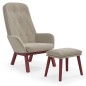 vidaXL Relaxsessel mit Hocker Hellgrau Samt vidaXL Relaxsessel mit Hocker Hellgrau Samt
