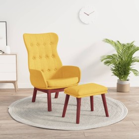 vidaXL Relaxsessel mit Hocker Senfgelb Stoff