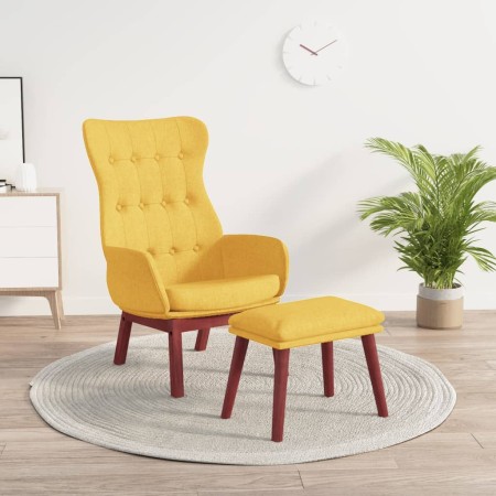 vidaXL Relaxsessel mit Hocker Senfgelb Stoff
