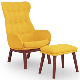vidaXL Relaxsessel mit Hocker Senfgelb Stoff