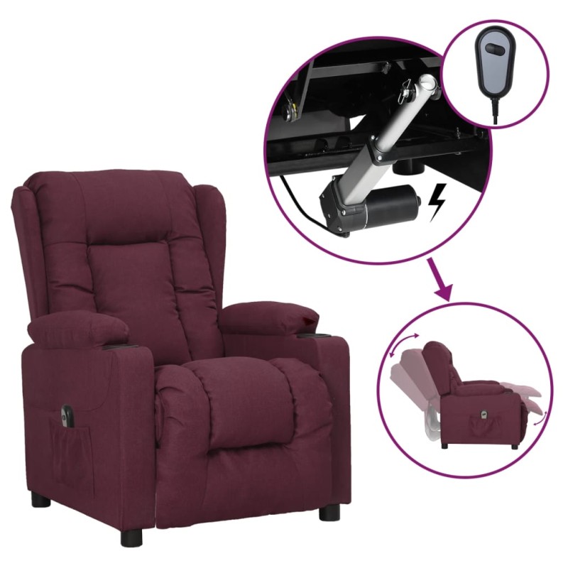 vidaXL Relaxsessel Elektrisch Lila Stoff vidaXL Relaxsessel Elektrisch Lila Stoff