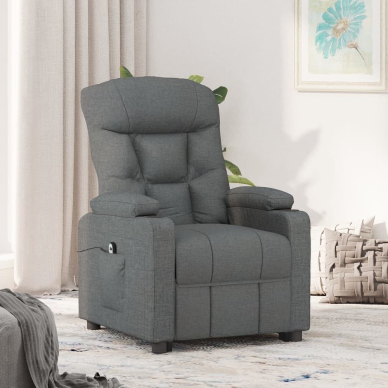 vidaXL Relaxsessel Elektrisch Dunkelgrau Stoff vidaXL Relaxsessel Elektrisch Dunkelgrau Stoff