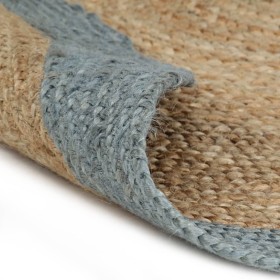 vidaXL Teppich Handgefertigt Jute mit Olivgrünem Rand 180 cm