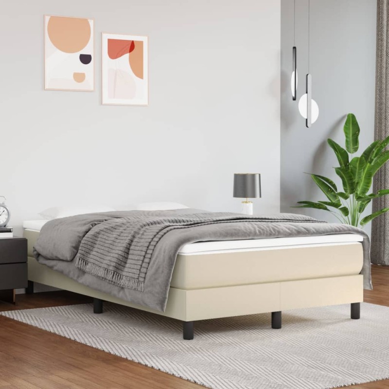 vidaXL Bettgestell Creme 120x200 cm Kunstleder vidaXL Bettgestell Creme 120x200 cm Kunstleder