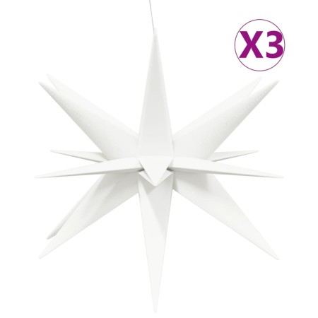 vidaXL LED-Weihnachtssterne 3 Stk. Faltbar Weiß 100 cm