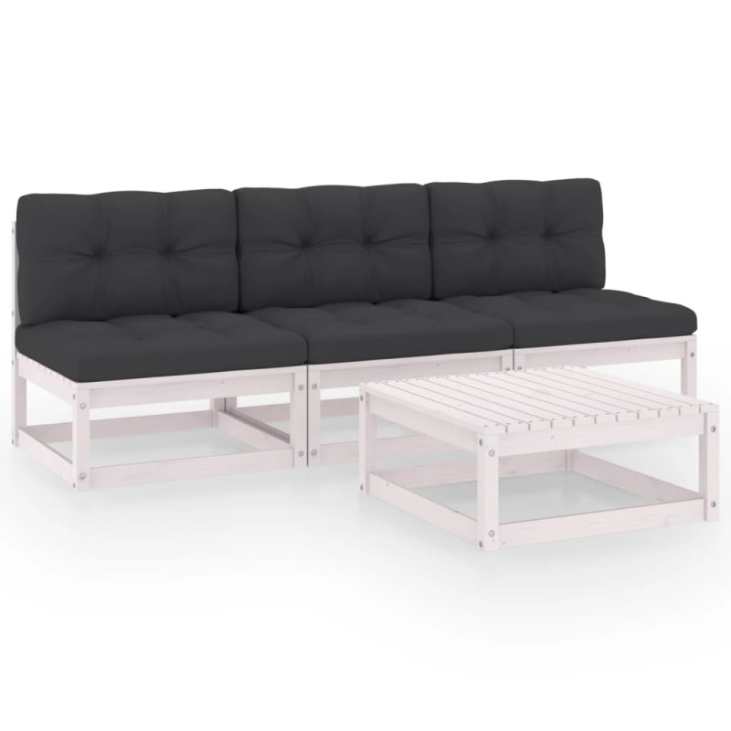 4-tlg. Garten-Lounge-Set mit Kissen Kiefer Massivholz 4-tlg. Garten-Lounge-Set mit Kissen Kiefer Massivholz