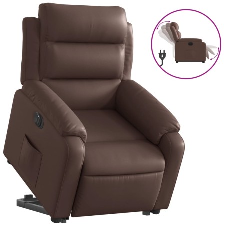 vidaXL Relaxsessel mit Aufstehhilfe Elektrisch Braun Kunstleder