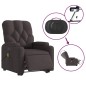 vidaXL Elektrischer Massagesessel mit Aufstehhilfe Dunkelbraun Stoff vidaXL Elektrischer Massagesessel mit Aufstehhilfe Dunkelbraun Stoff