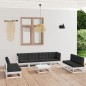 9-tlg. Garten-Lounge-Set mit Kissen Kiefer Massivholz 9-tlg. Garten-Lounge-Set mit Kissen Kiefer Massivholz