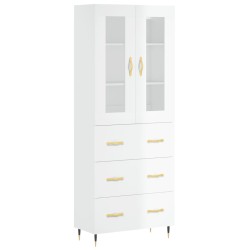 vidaXL Highboard Hochglanz-Weiß 69,5x34x180 cm Holzwerkstoff