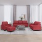 vidaXL 4-tlg. Sofagarnitur mit Kissen Weinrot Kunstleder vidaXL 4-tlg. Sofagarnitur mit Kissen Weinrot Kunstleder