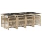 vidaXL 9-tlg. Garten-Essgruppe mit Kissen Beige Poly Rattan vidaXL 9-tlg. Garten-Essgruppe mit Kissen Beige Poly Rattan