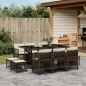 vidaXL 11-tlg. Garten-Essgruppe mit Kissen Braun Poly Rattan vidaXL 11-tlg. Garten-Essgruppe mit Kissen Braun Poly Rattan